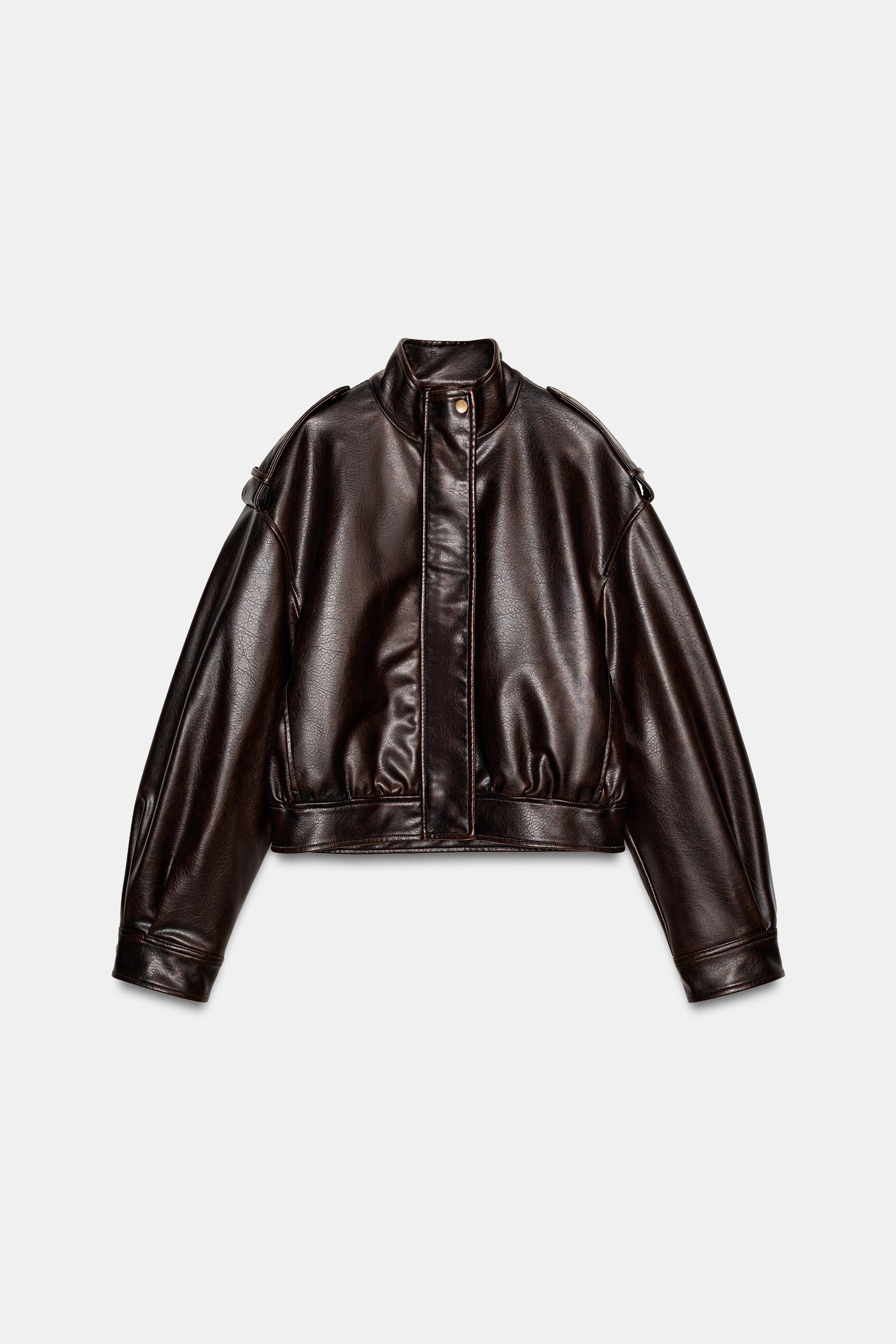 FAUX LEATHER JACKET WITH STRAPS